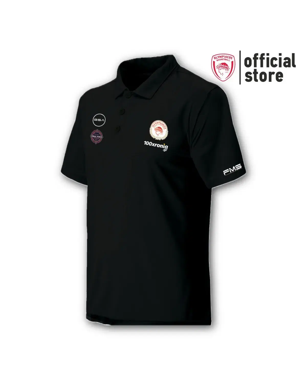 Polo T-Shirt GSA Olympiacos in Abu Dhabi 2025 - Black