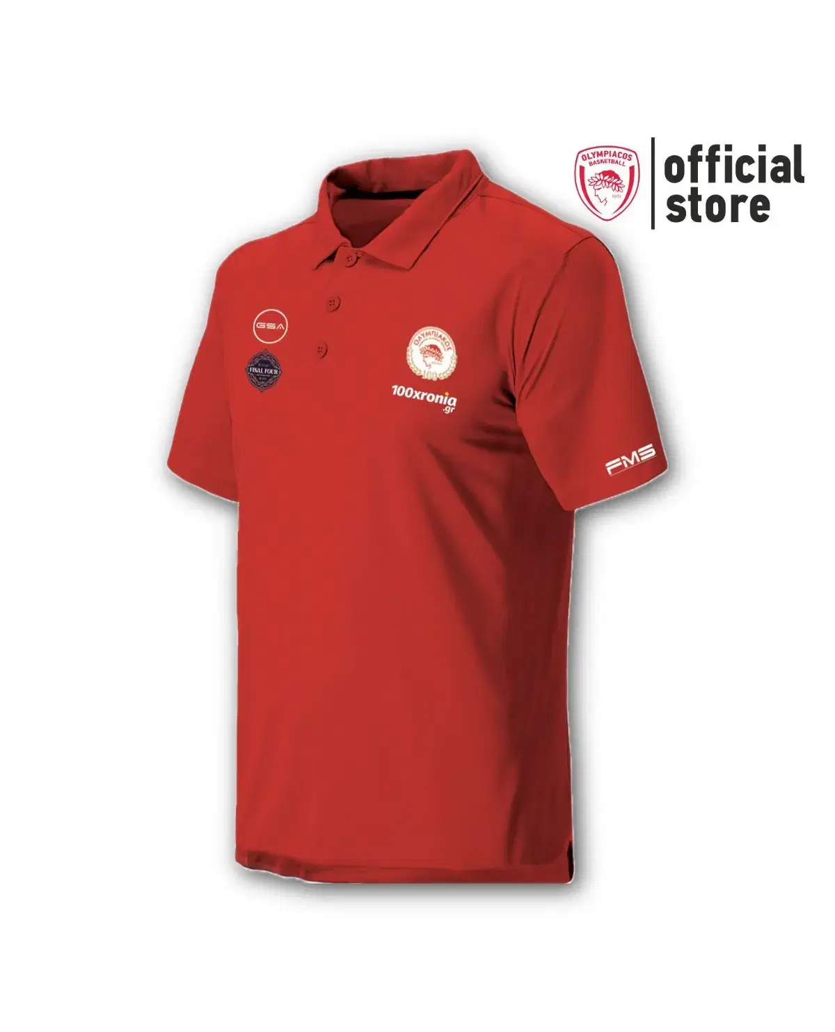 Polo T-Shirt GSA Olympiacos in Abu Dhabi 2025 - Red
