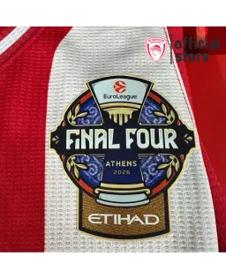 Olympiacos BC 2025-2026 Home Striped Jersey – GSA The Legacy Continues @F4ATHENS2026 view 2