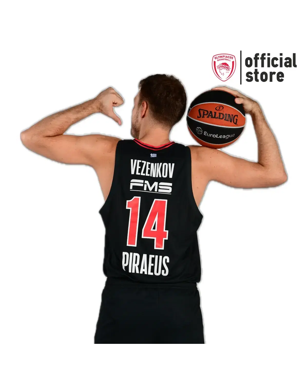 Olympiacos BC 2025-2026 Away Black Jersey – GSA The Legacy Continues @F4ATHENS2026 (Copy)
